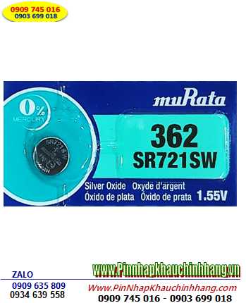 MuRata SR721SW _Pin 362; Pin đồng hồ 1.55v Silver Oxide MuRata SR721SW _Pin 362